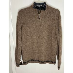 Daniele Blasi Men's 1/4 Zip Wool Blend Sweater Brown ~ Size XL